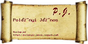 Polányi János névjegykártya